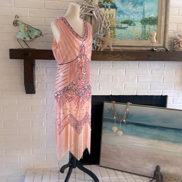 Fundaisy,Flapper Dress,Pink, Fun, fringed, Lightweight, Excellent Con,Size XXL - Picture 1 of 9